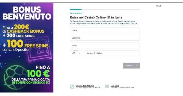 Registrazione StarCasinò