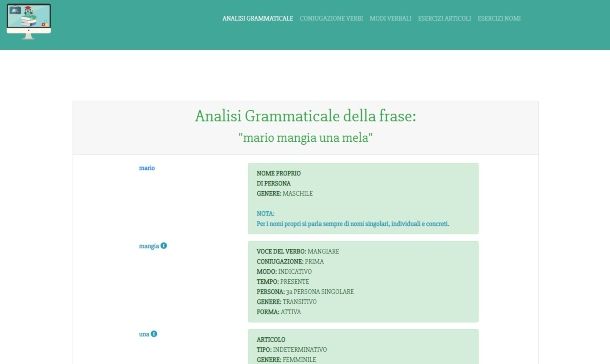 Analisi grammaticale online