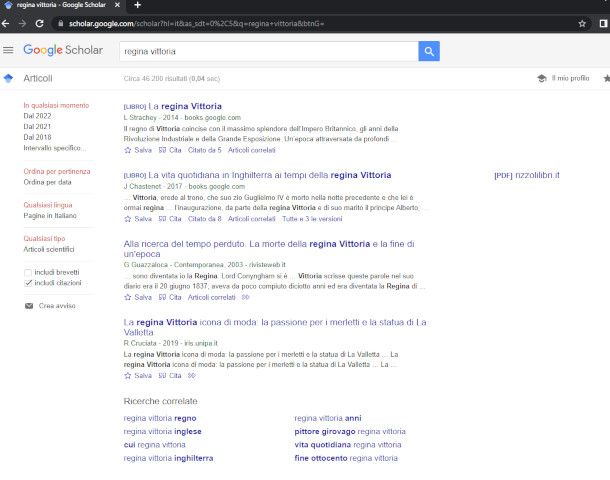 Libri e articoli accademici da cercare su Google Scholar