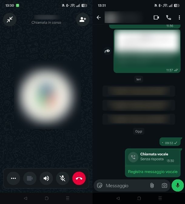 Contattare la persona su WhatsApp