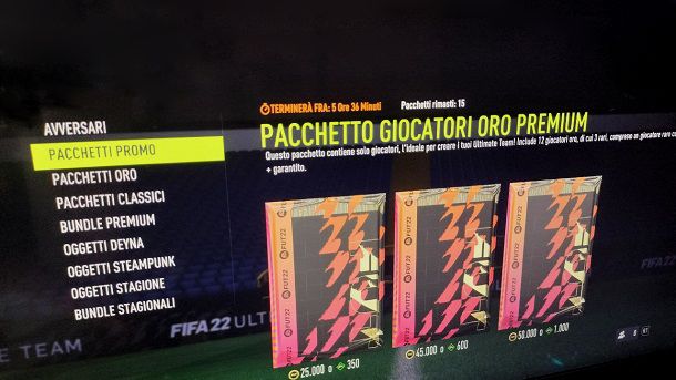 Pacchetto Giocatori Oro Premium FIFA