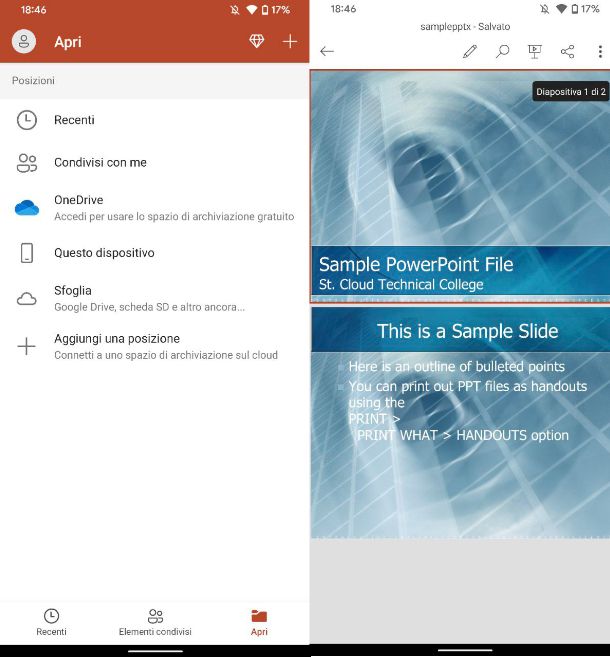 Come aprire PowerPoint su Android