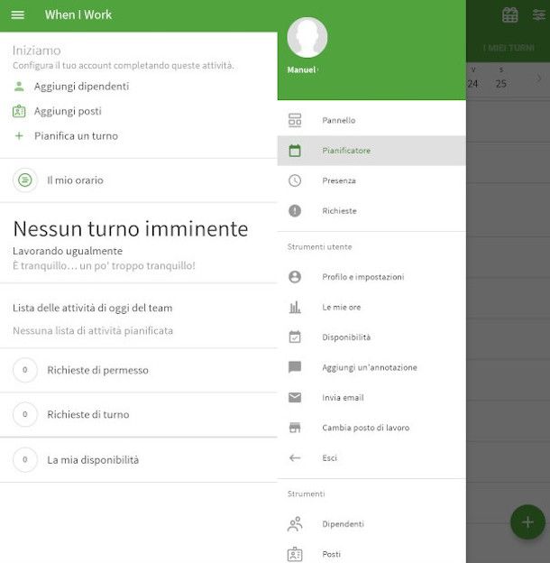 impostazione dipendenti e turni app When I Work