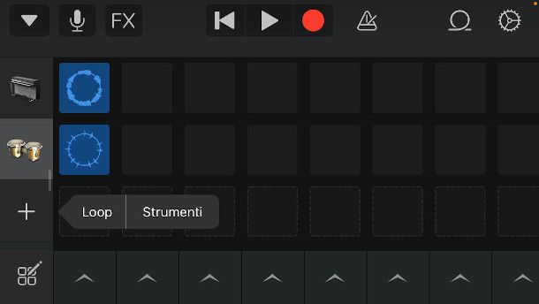 modalità Live Loops app Garage Band iPhone