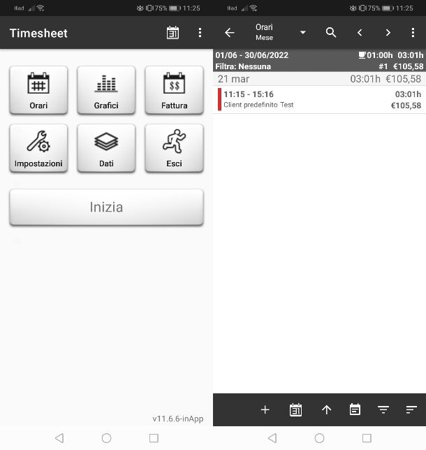 Timesheet – Scheda attività