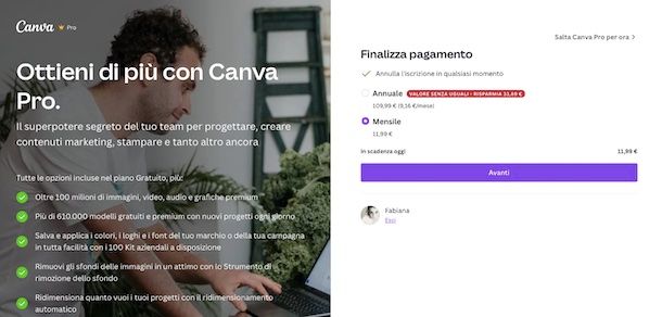 Canva Pro gratis per sempre