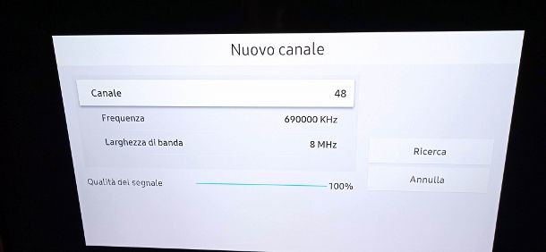 Sintonizzazione manuale Smart TV Samsung