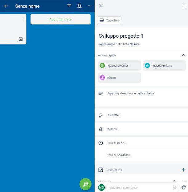 aggiunta scheda app Trello