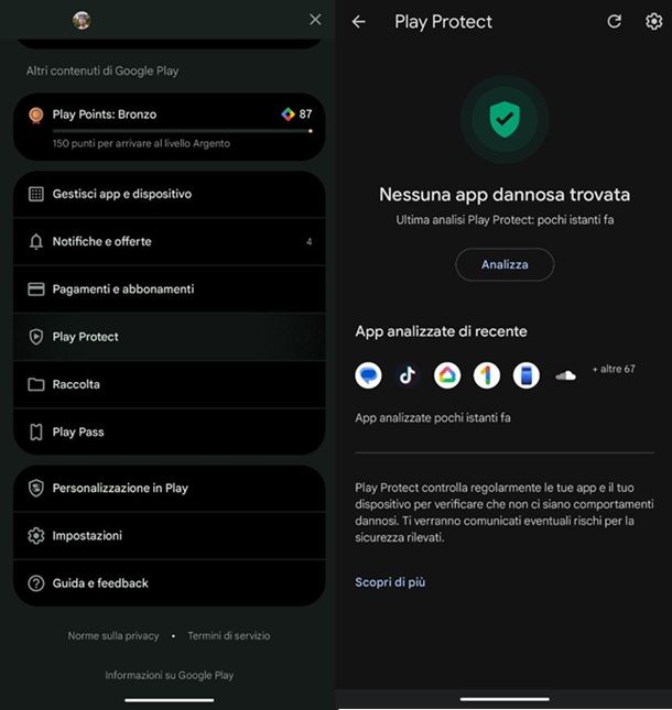 Come eliminare malware da Android Play Protect