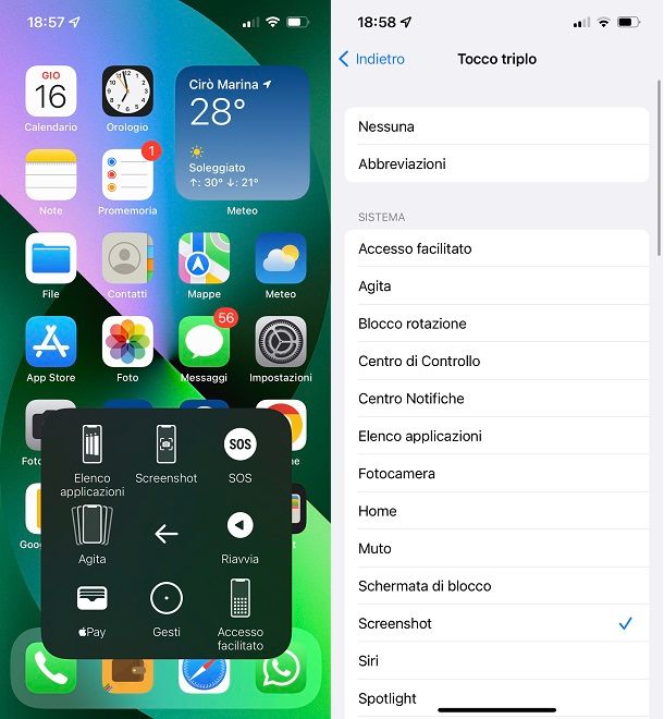 Fare screenshot su un iPhone senza usare i tasti fisici