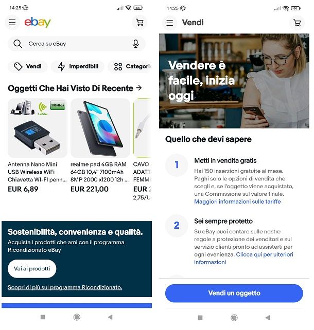 vendere app ebay