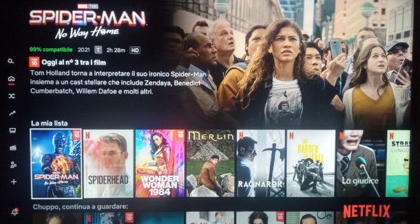 interfaccia app Netflix su Android TV