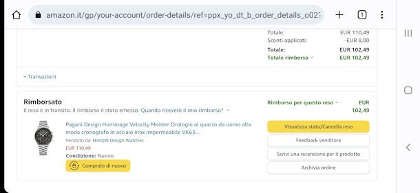 Come cancellare ordini Amazon