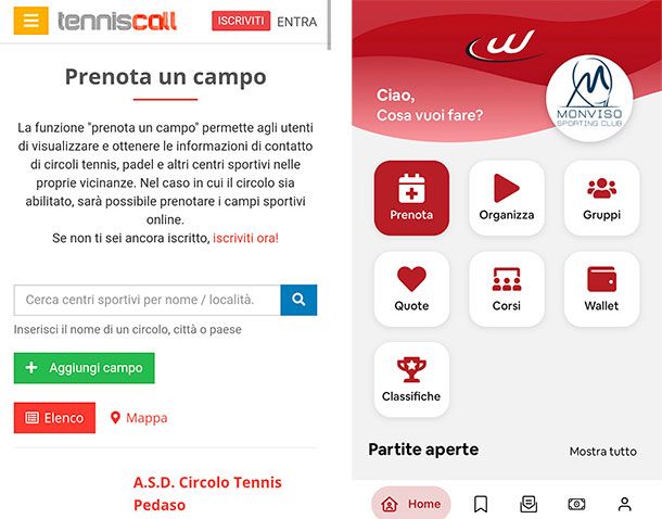 Altre app campi padel