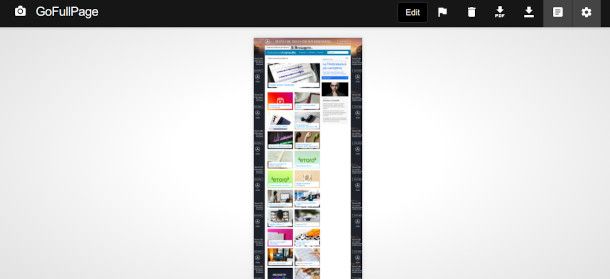 strumenti per la gestione dello screenshot di GoFullPage