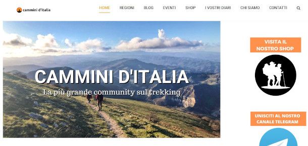 home page sito Cammini d'Italia
