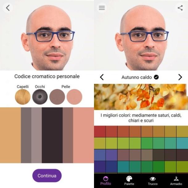Armocromia, analisi del colore (Android/iOS/iPadOS)