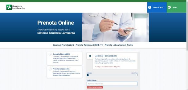 PrenotaSalute — Regione Lombardia