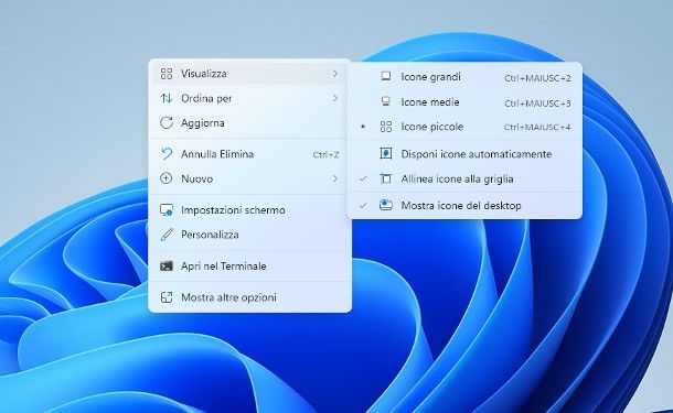 Come rimpicciolire le icone sul desktop