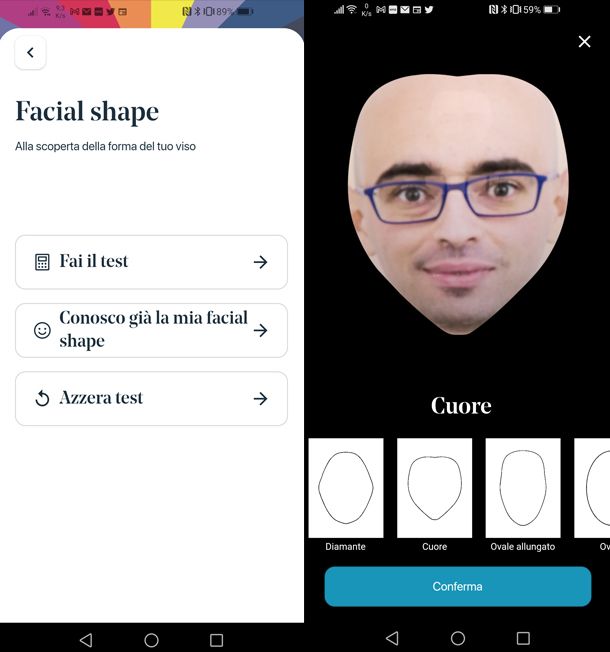 Applicazioni per capire la forma del viso Armocromia