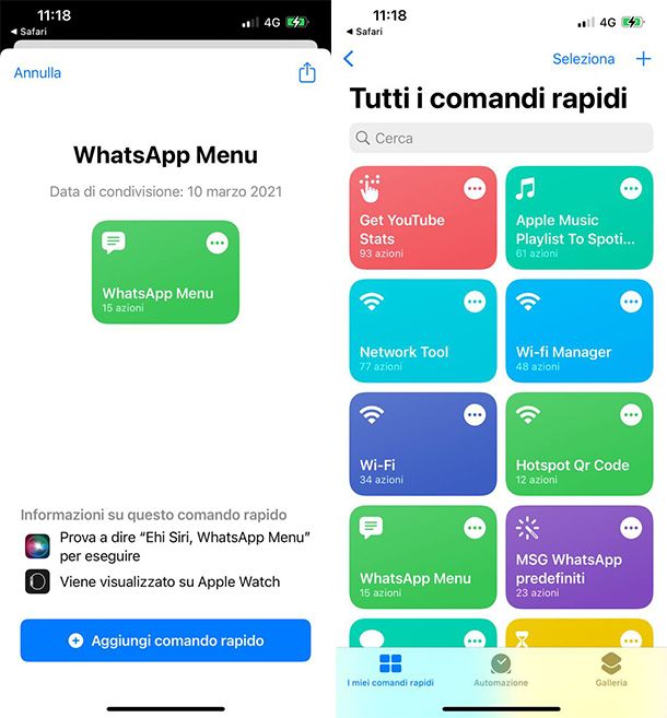 Comandi rapidi iPhone download