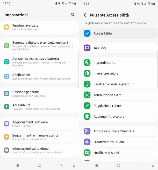 Samsung Impostazioni Accessibilità