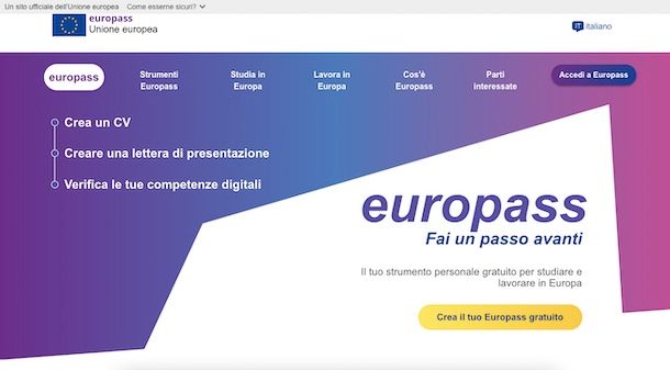 Sito ufficiale Europass