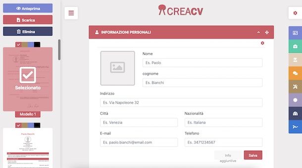 Sito Web CreaCV