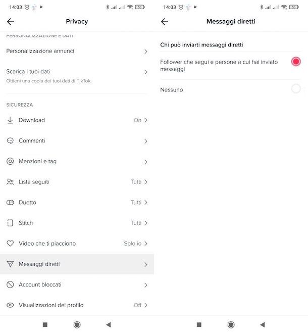 Sbloccare messaggi diretti su TikTok