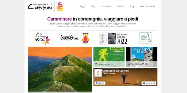 home page sito compagnia dei cammini