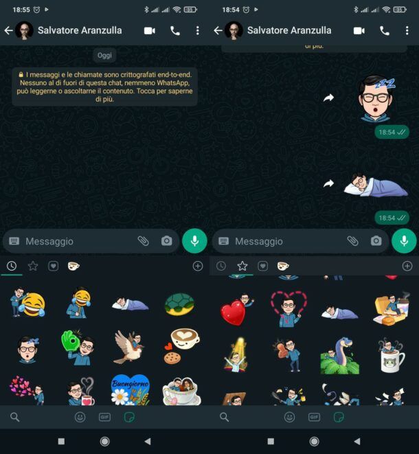 Sticker buonanotte WhatsApp Android