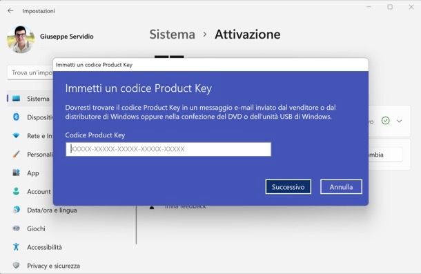 Attivare Windows 11 dopo l'installazione