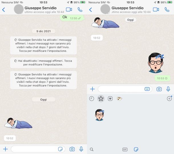 Inviare sticker buonanotte su WhatsApp da iPhone