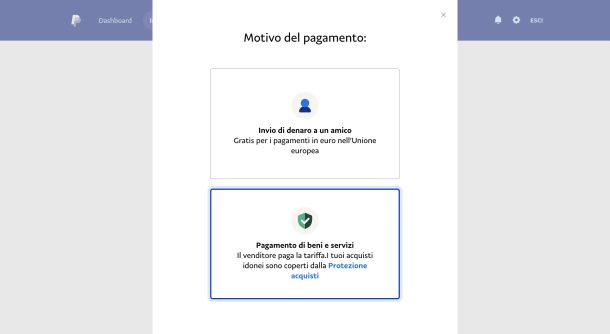 Pagamento di beni e servizi PayPal