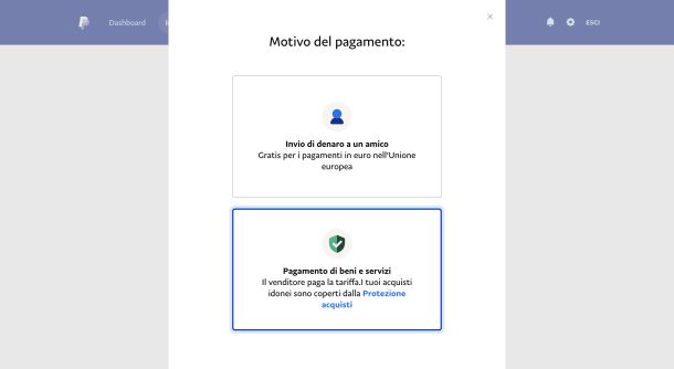 Pagamento di beni e servizi PayPal