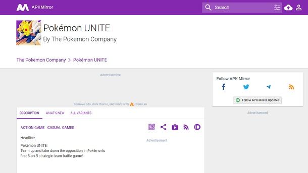 Come scaricare Pokémon UNITE APK Android