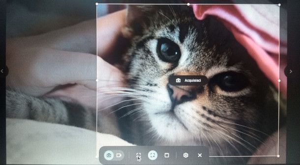acquisizione screenshot parziale ChromeOS