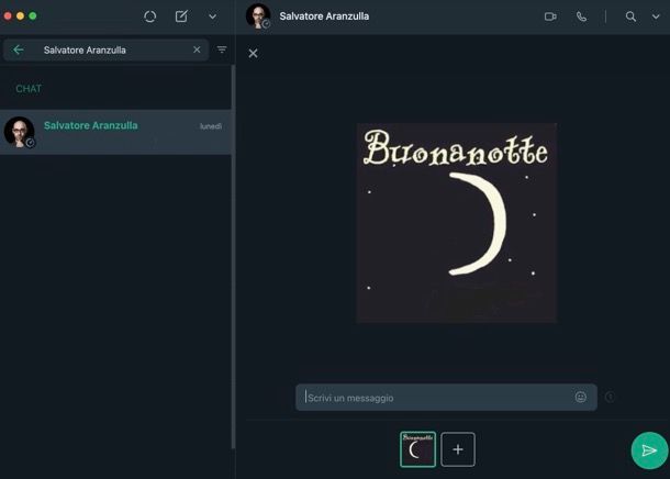 Inviare immagini buonanotte WhatsApp su PC