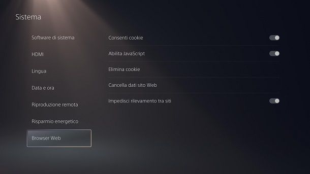 Come andare su Internet PS5