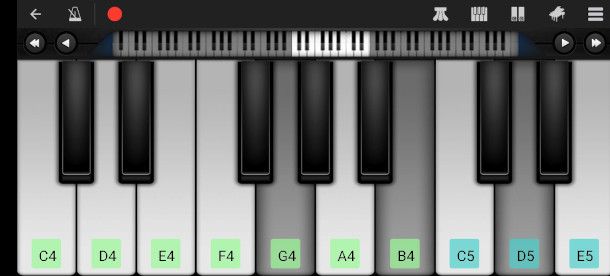 schermata app Perfect Piano