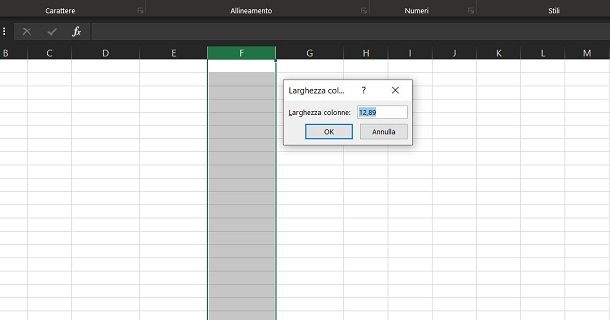 Come allargare cella Excel