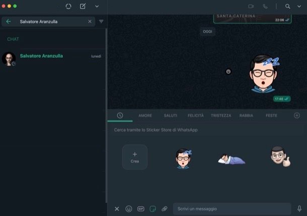 Inviare sticker WhatsApp PC