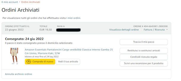 Come cancellare ordini Amazon