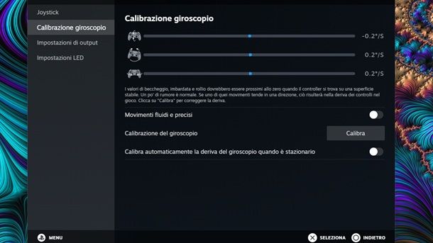 Impostazioni DualSense Steam