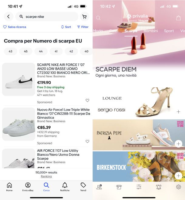 Altre applicazioni per comprare scarpe