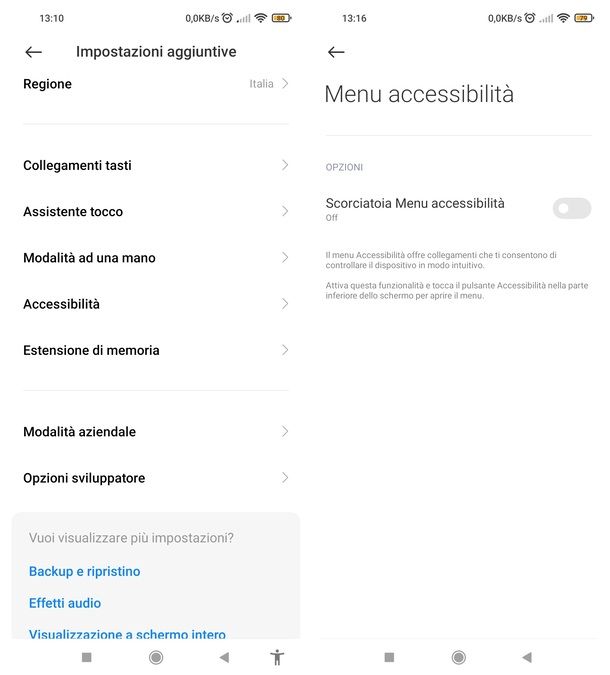 Xiaomi Impostazioni Accessibilità