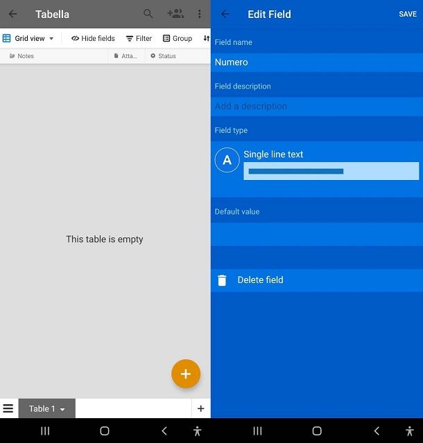 App per creare tabelle