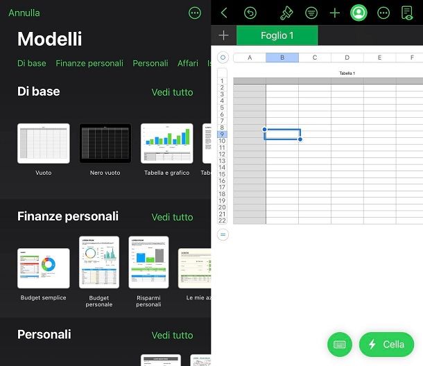 App per creare tabelle