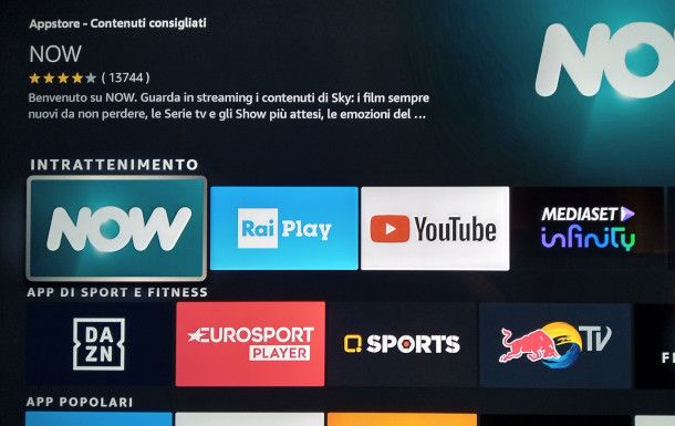 Appstore integrato su Amazon Fire TV Stick