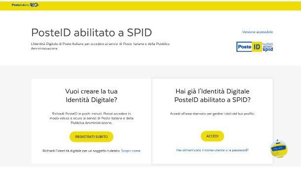 PosteID abilitato a SPID